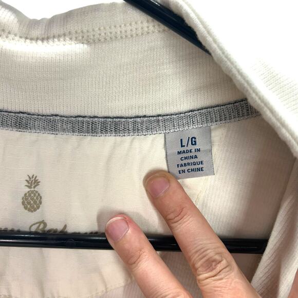 Tommy Bahama Ivory Quarter Zip Top L Tencel Blend‎ Quiet Luxury Coastal Casual - Picture 3 of 11